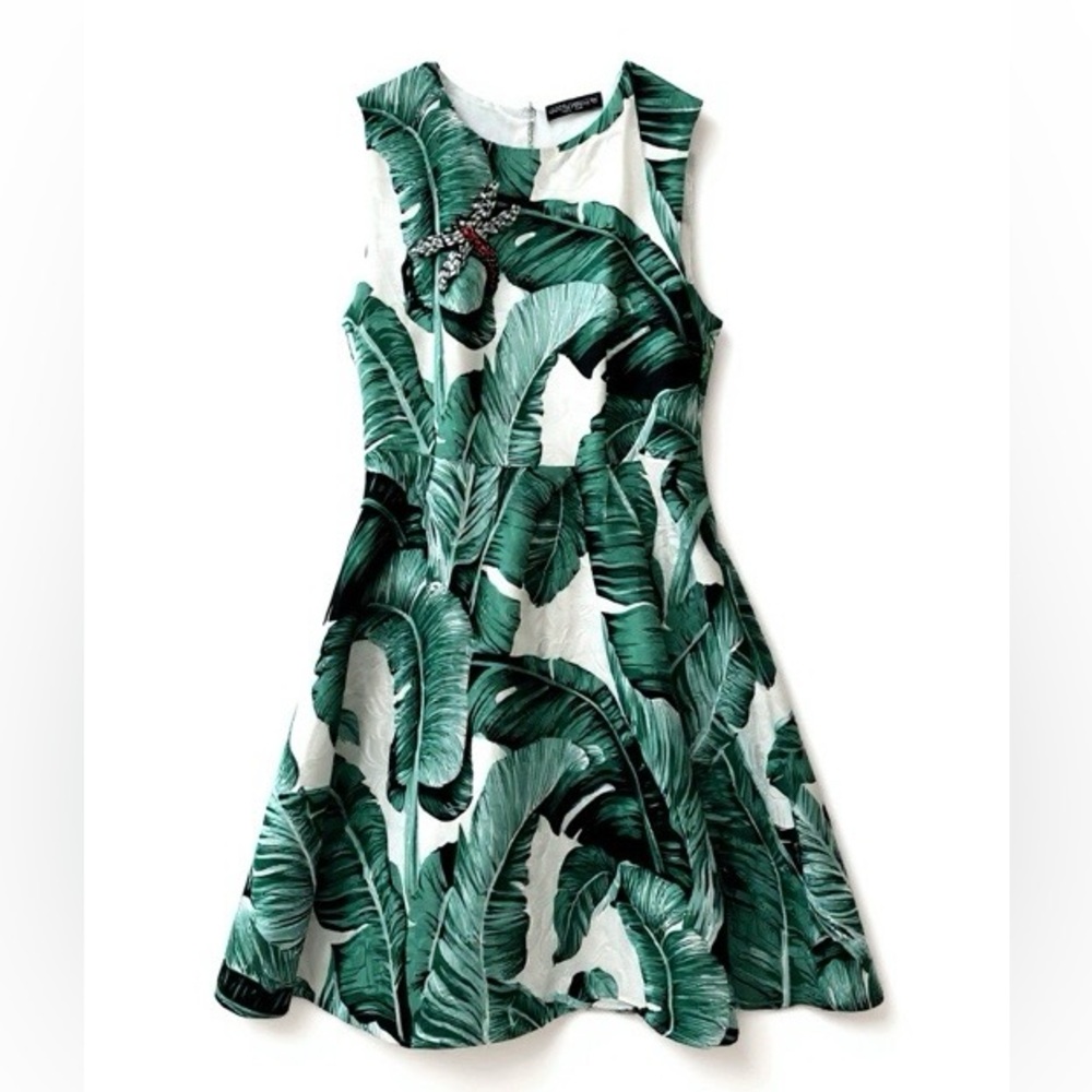 Dolce & Gabbana Banana Leaf Print Sleeveless Dress